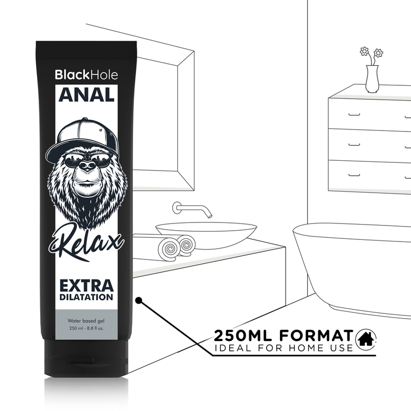 BLACK HOLE Gel Anal Lubricante Base de Agua 250 ml