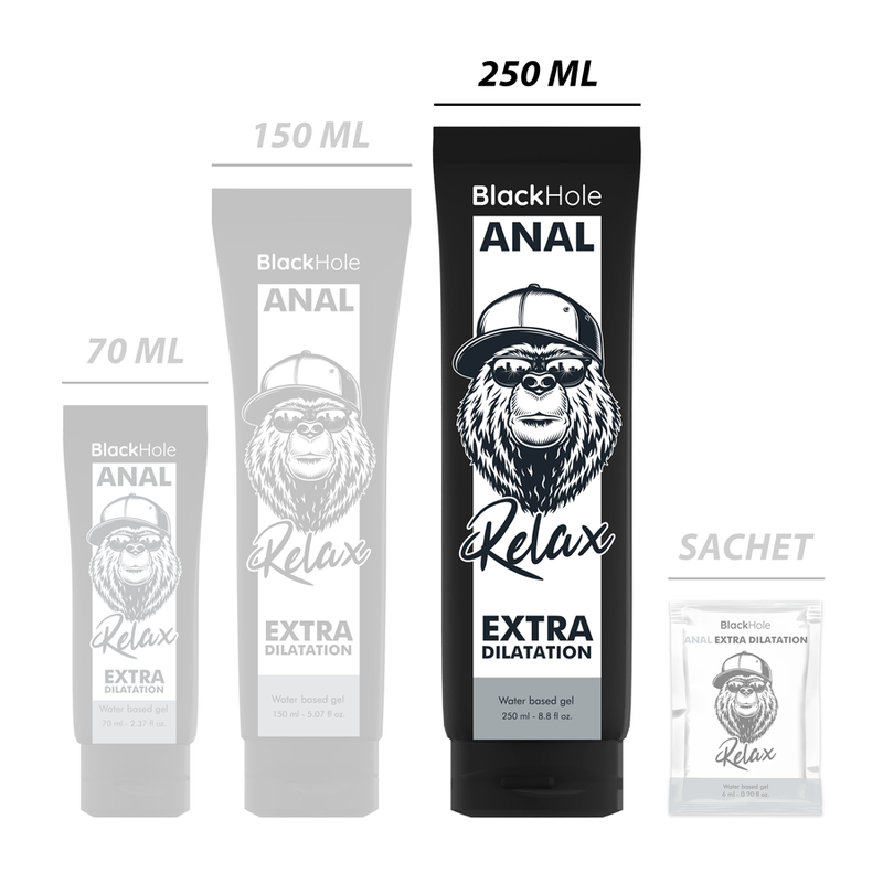 BLACK HOLE Gel Anal Lubricante Base de Agua 250 ml