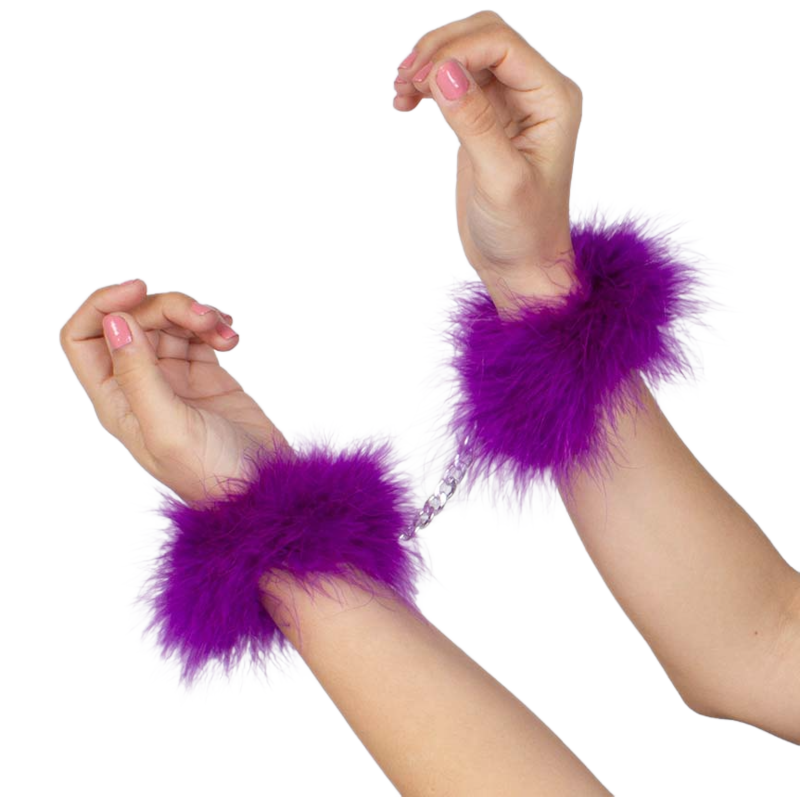 Secretplay Purple Marabou Handcuffs - Esposas de Plumas