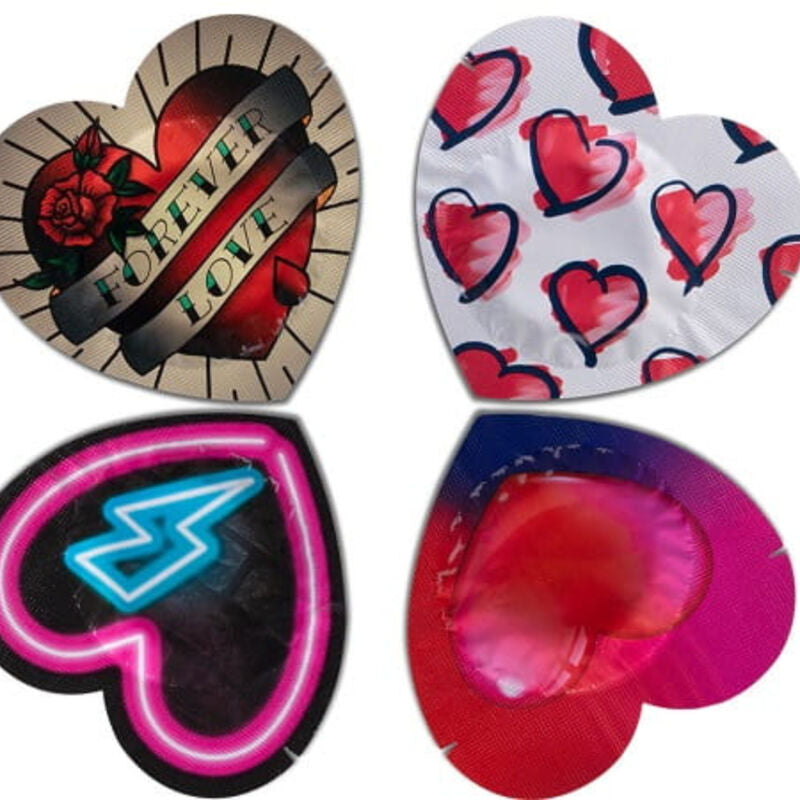 Pasante Condones Corazón Rojo - Pack de 144 Unidades