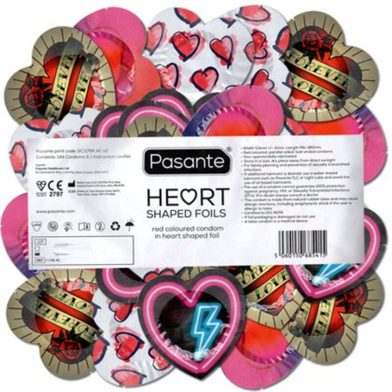 Pasante Condones Corazón Rojo - Pack de 144 Unidades