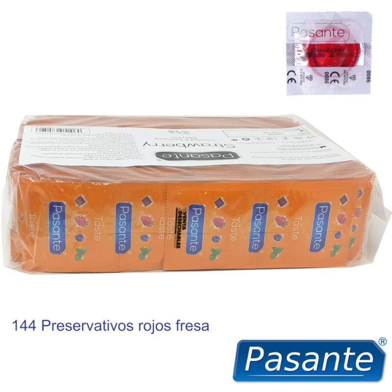 Pasante Condones Sabor Fresa - Pack 144 Unidades