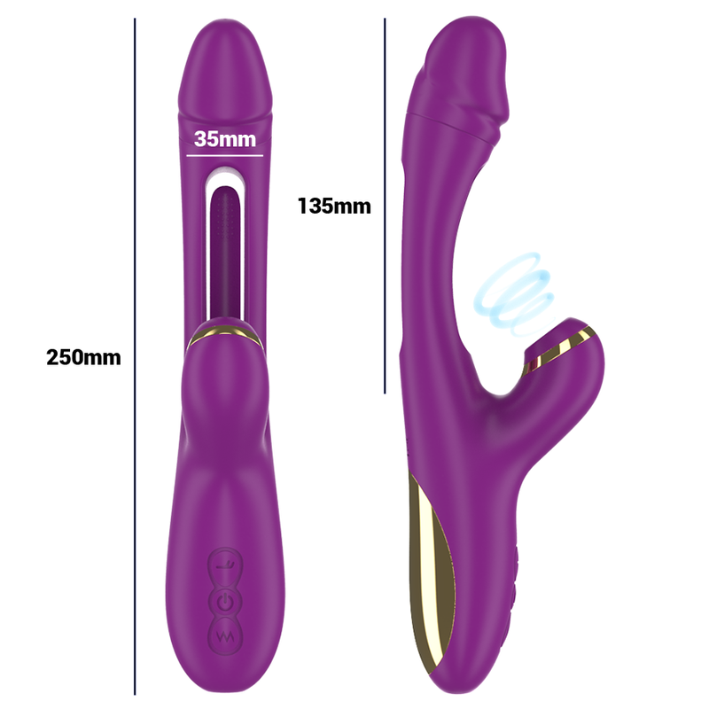 Intense Ateneo - Vibrador Recargable Multifunción con Lengua Oscilante y Succionador