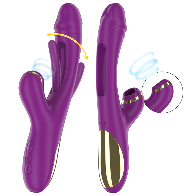 Intense Ateneo - Vibrador Recargable Multifunción con Lengua Oscilante y Succionador