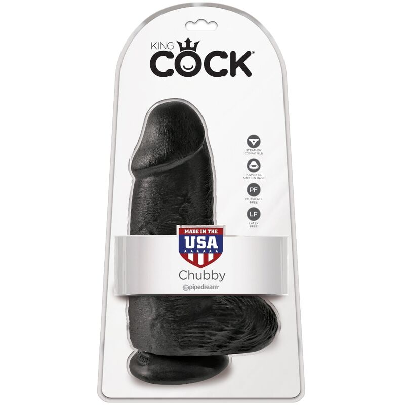 Pipedream King Cock Chubby Black - Dildo Realista 9 Pulgadas