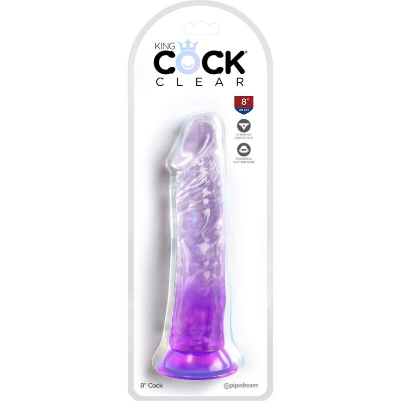 King Cock Clear Realistic Penis 19.7 cm Púrpura