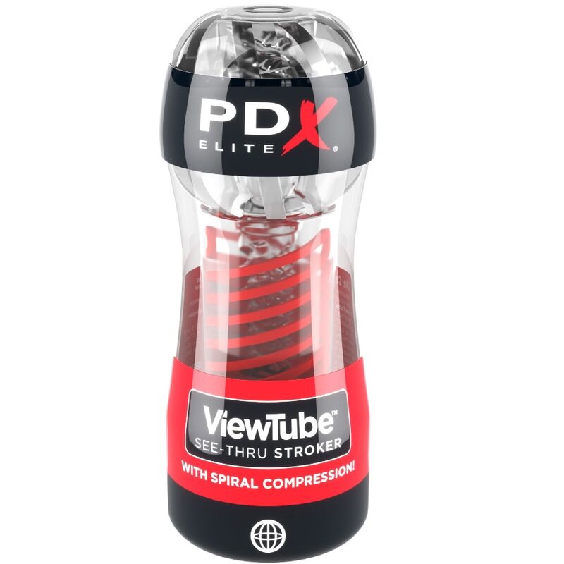 PDX Elite Stroker Viewtube 2 Spiral Compression Transparent