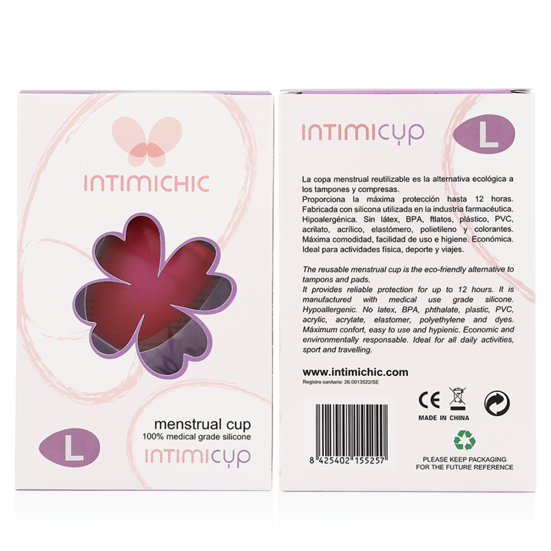 Intimichic Menstrual Cup Medical Grade Silicone Talla L