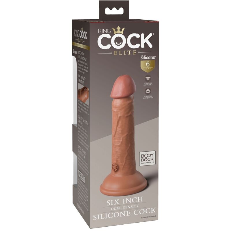King Cock Elite Realistic Silicone Dildo 15.2 cm Caramel