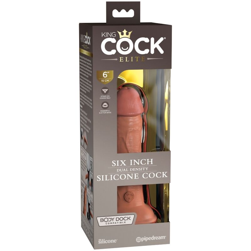 King Cock Elite Realistic Silicone Dildo 15.2 cm Caramel