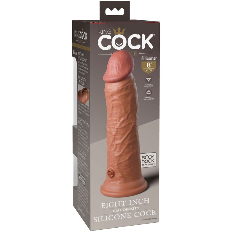 King Cock Elite Realistic Silicone Dildo 20.3 cm Caramel