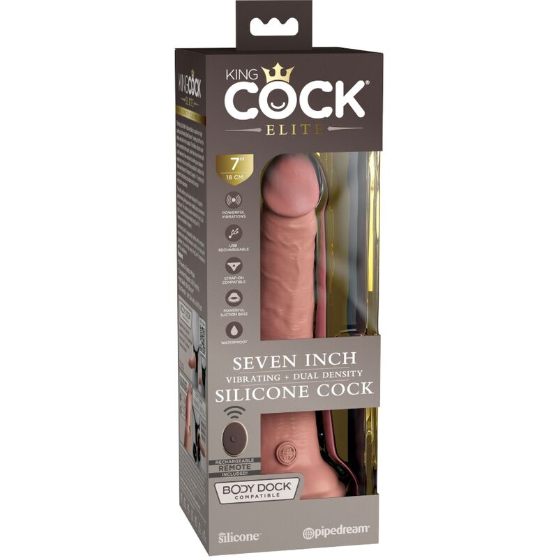 King Cock Elite Realistic Dildo Vibrator 17.8 cm con Control Remoto