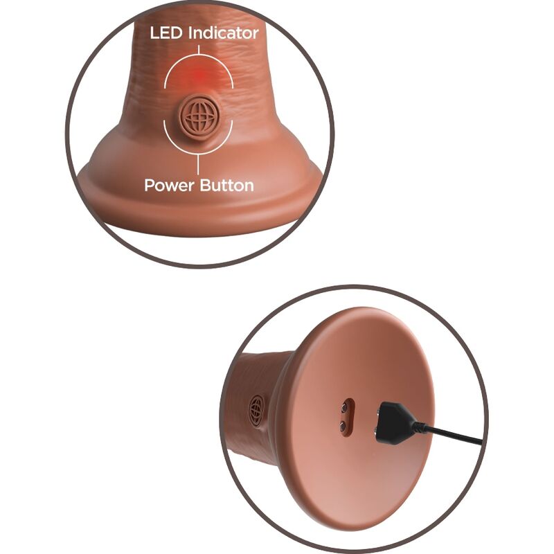 King Cock 8" Vibrating Silicone Dual Density Cock Tan