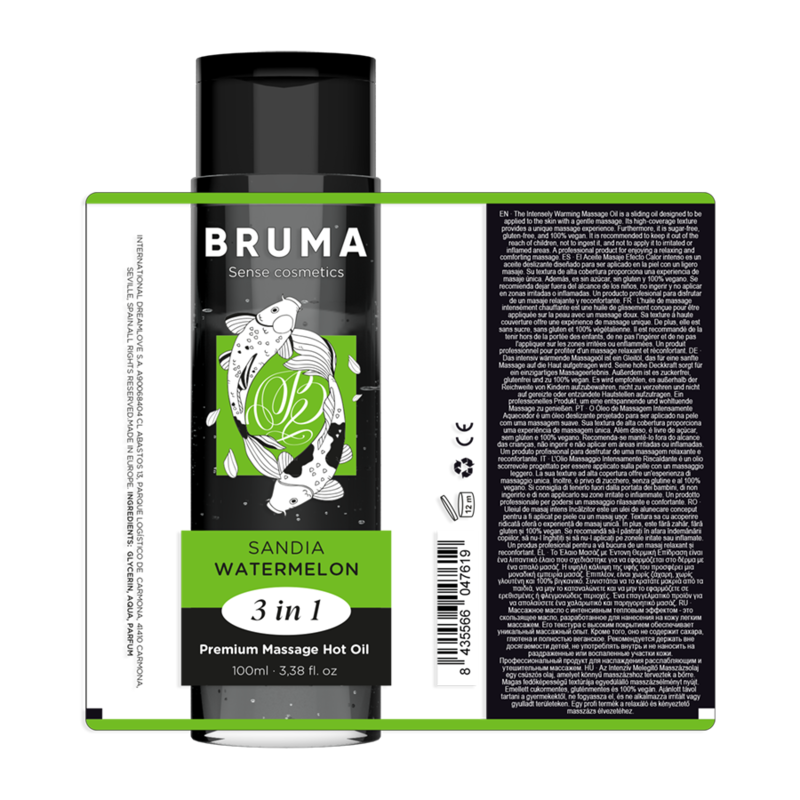 Bruma Premium Massage Hot Oil Watermelon 3 en 1 - 100 ml