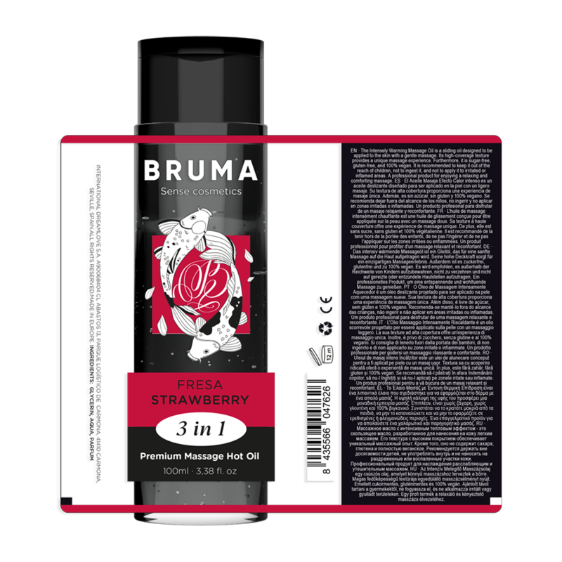 Bruma Premium Massage Hot Oil Strawberry 3 en 1 - 100 ml