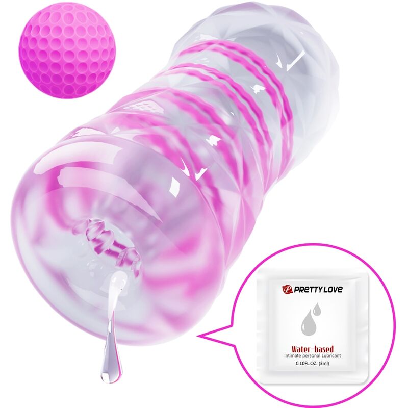 Pretty Love Fantasy Male Masturbator con Espiral Interna y Bolas Transparentes
