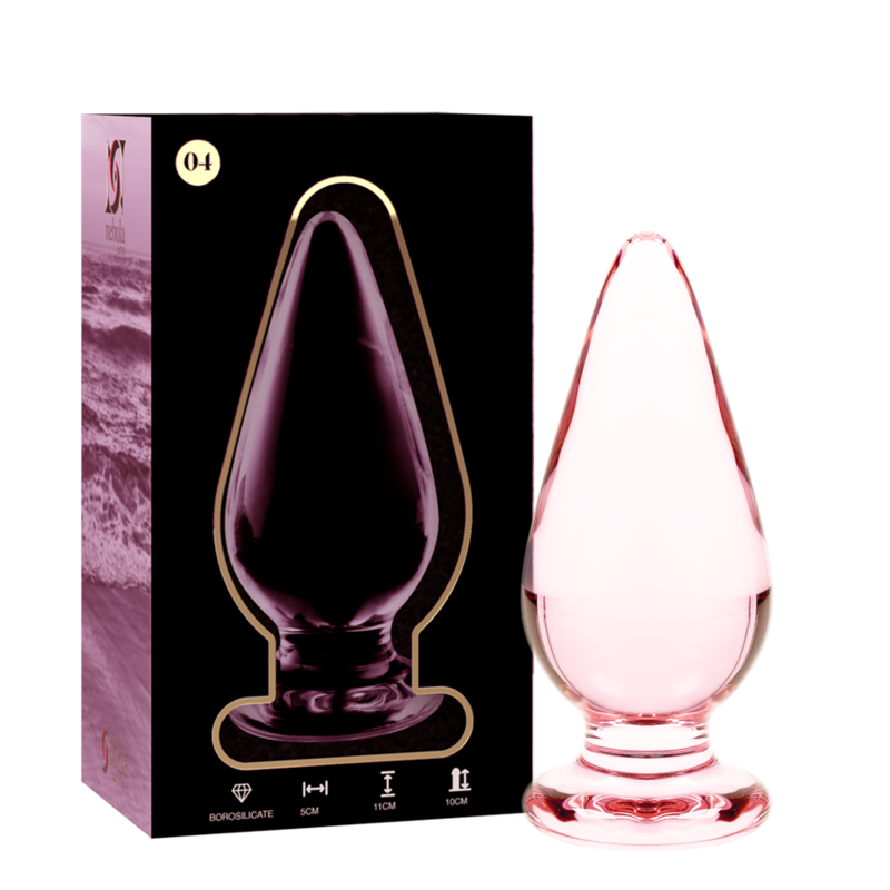 Nebula Series Model 4 - Plug Anal Borosilicate Glass 11x5 cm Rosa