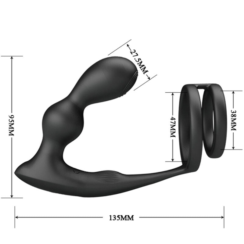 Pretty Love Marshall - Anillo Vibrador con Plug Anal y Control Remoto
