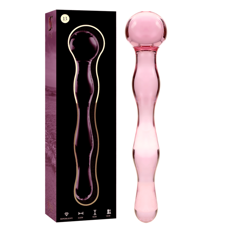 Nebula Series by Ibiza - Dildo de Cristal Borosilicato Rosa 18 cm