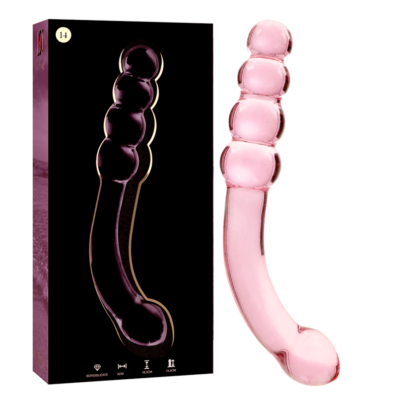 Nebula Series by Ibiza Model 14 - Dildo de Cristal Borosilicato Rosa 18.5 cm