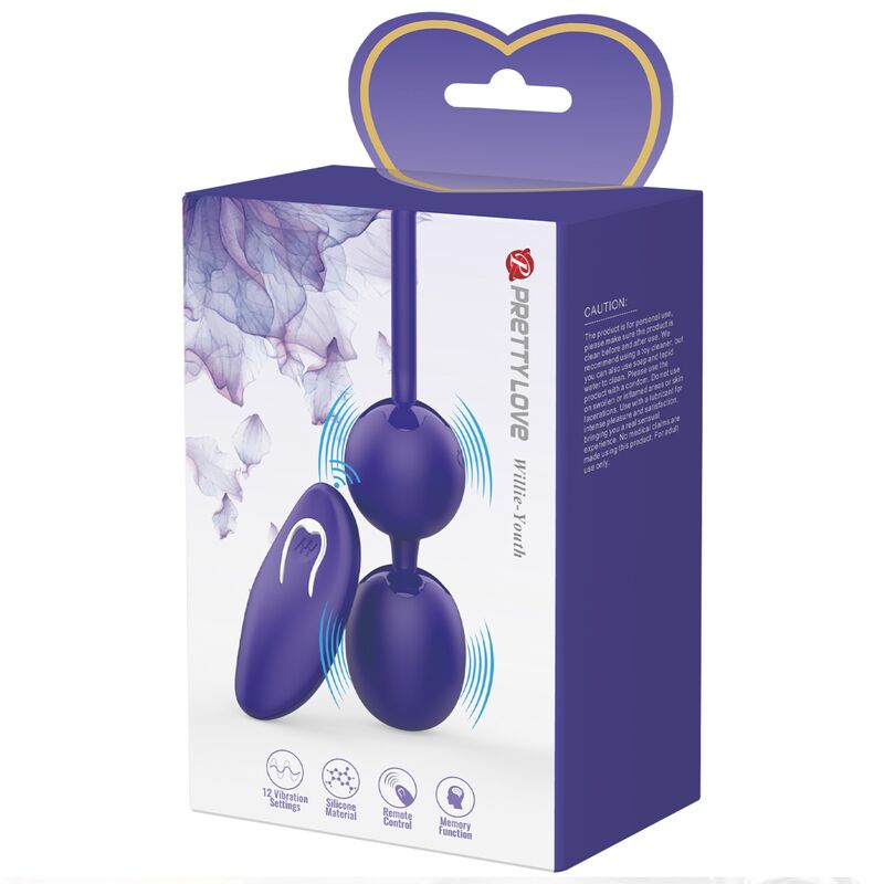 Pretty Love Willie Youth - Bolas de Control Remoto con Vibración Violeta