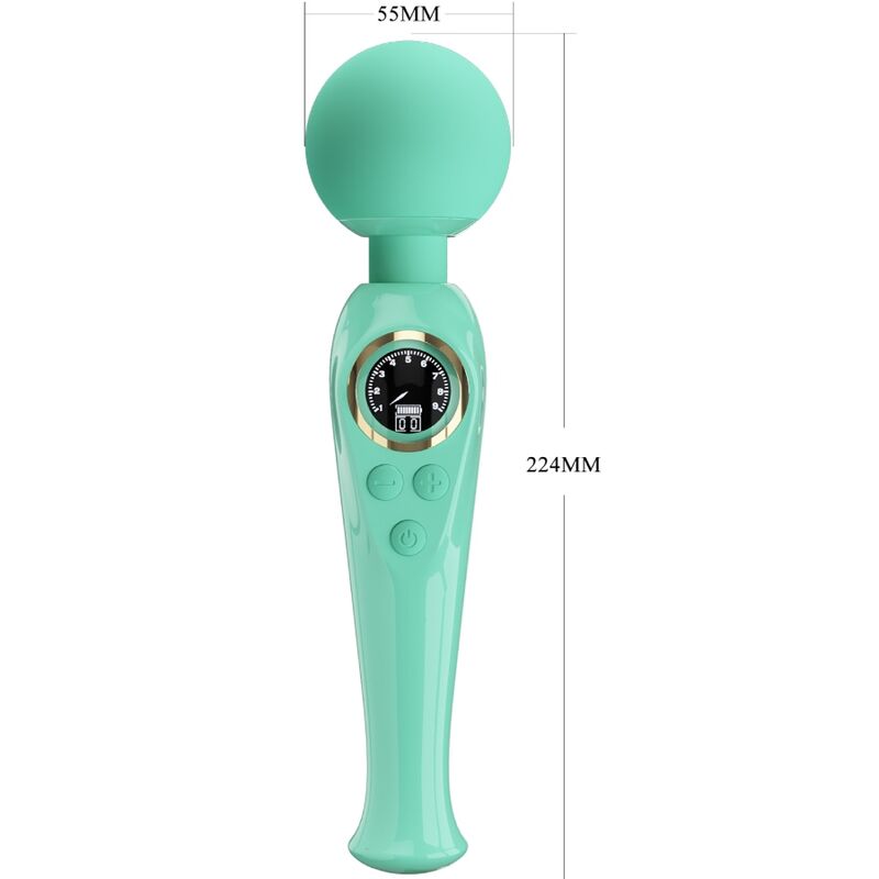 Pretty Love Skyler Green Wand - Vibrador con 10 Modos y Pantalla LCD