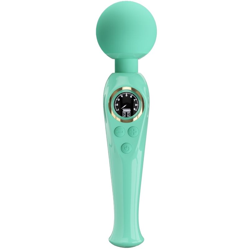 Pretty Love Skyler Green Wand - Vibrador con 10 Modos y Pantalla LCD