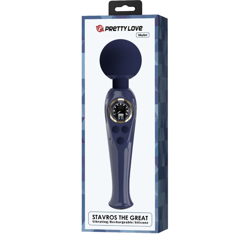 Pretty Love Skyler Vibrador Wand Azul - 10 Modos y 9 Velocidades