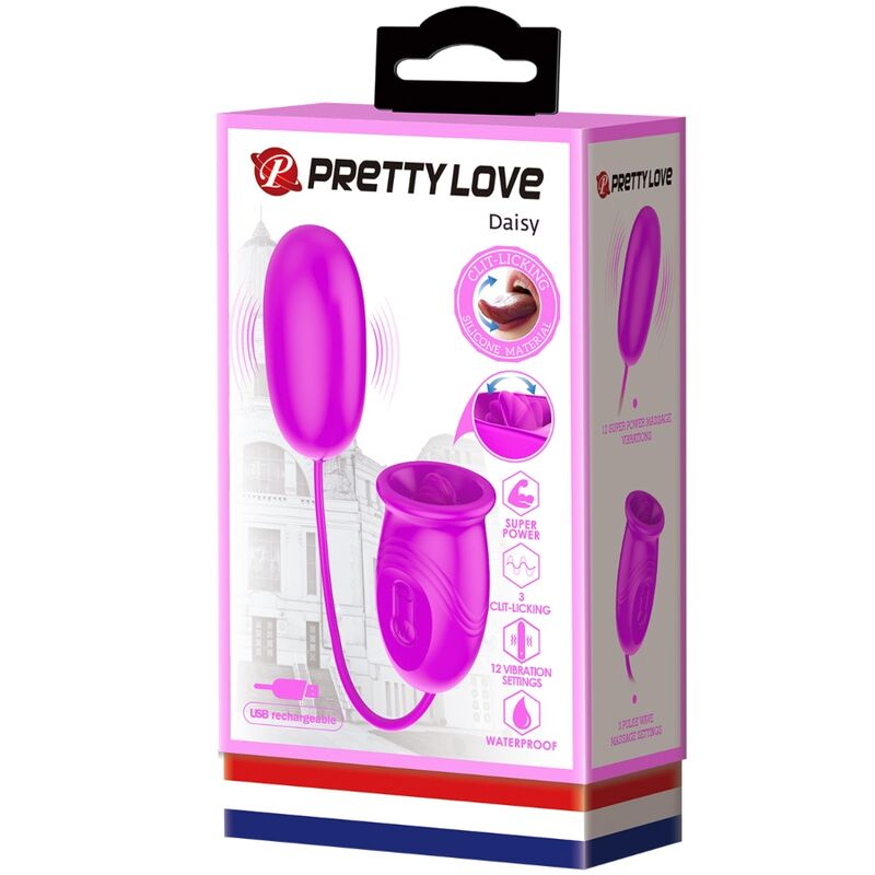Pretty Love Daisy Dual Egg Vibrador Recargable Púrpura