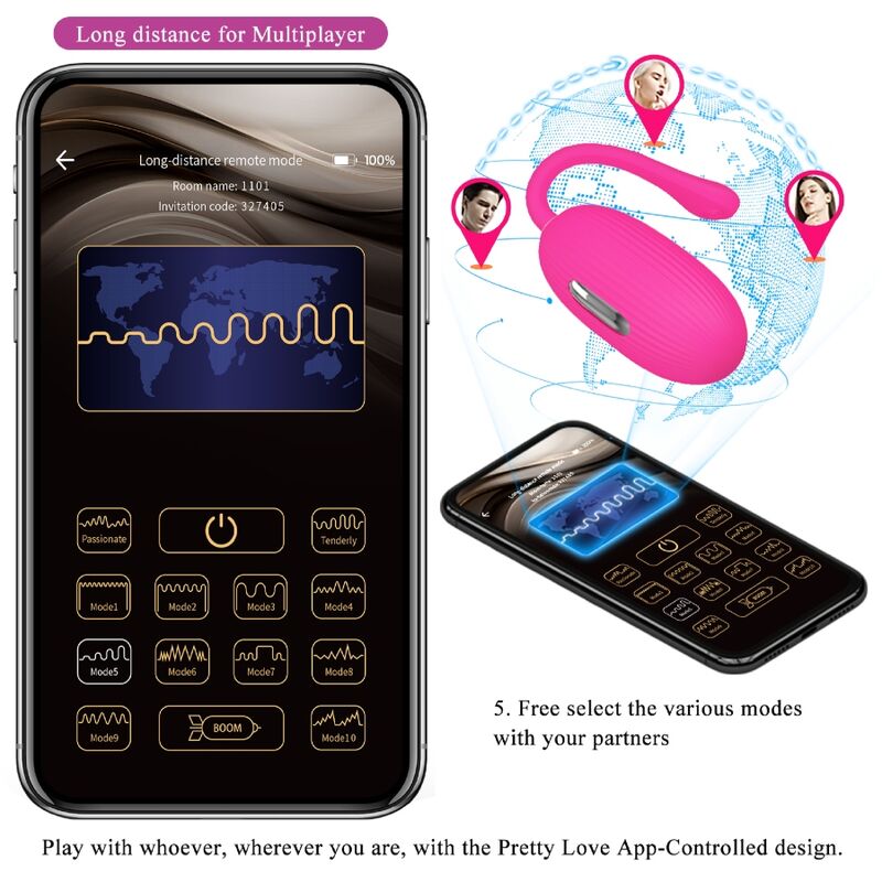 Pretty Love Doreen - Huevo Vibrador Recargable con Control Remoto Magenta