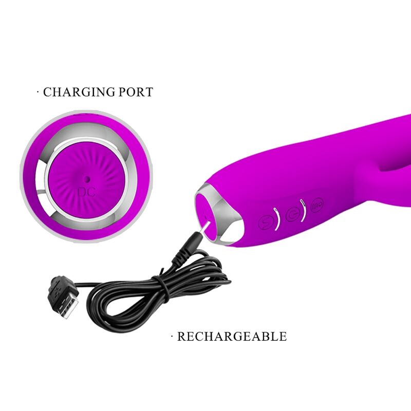 Pretty Love Gloria Vibrador Recargable Tipo Conejo Impermeable Púrpura
