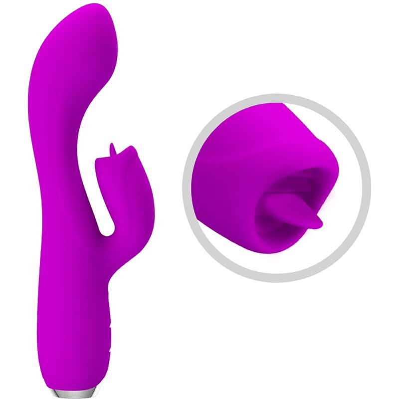Pretty Love Gloria Vibrador Recargable Tipo Conejo Impermeable Púrpura