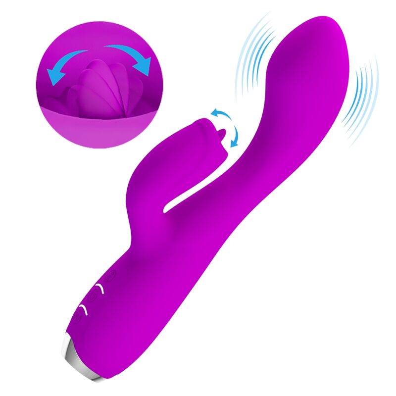 Pretty Love Gloria Vibrador Recargable Tipo Conejo Impermeable Púrpura
