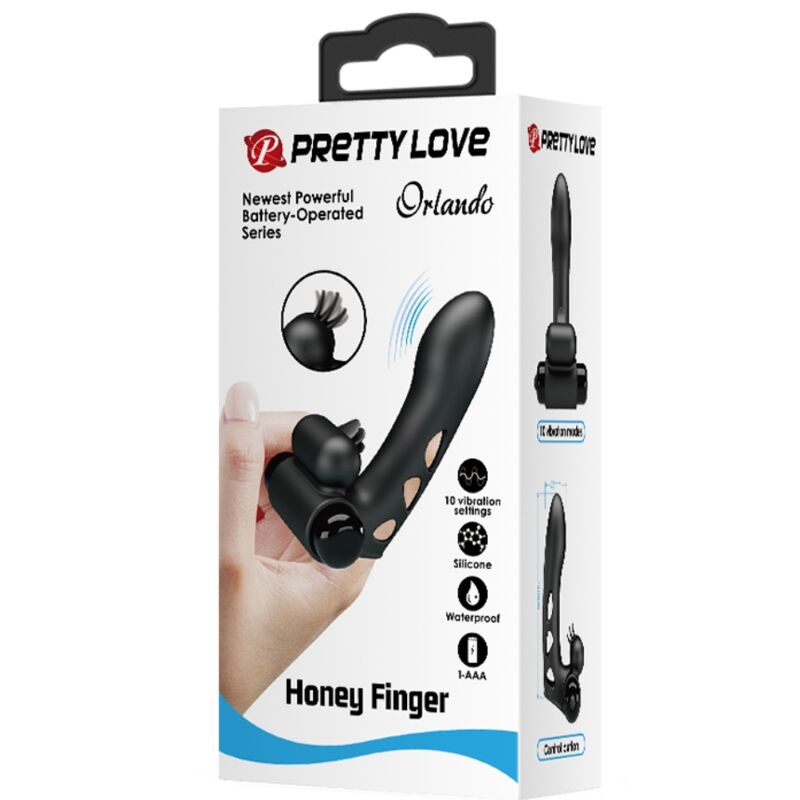 Pretty Love Orlando Black Vibrator Finger Cover