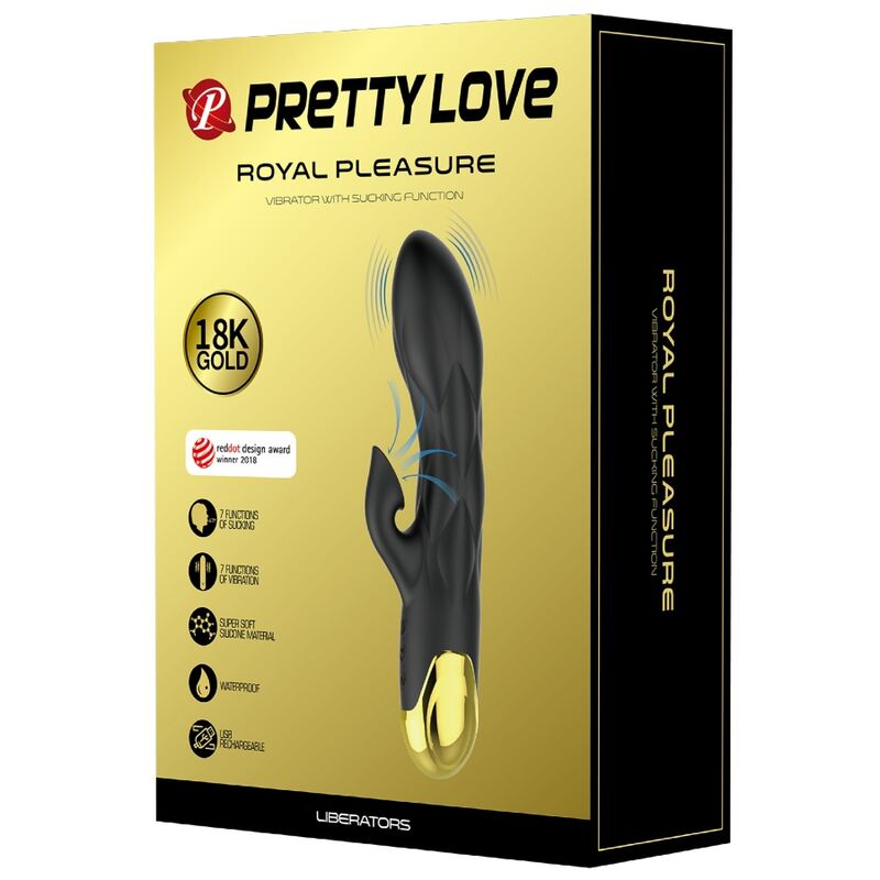 Pretty Love Black Rechargeable Gold Plated Luxury Vibrator