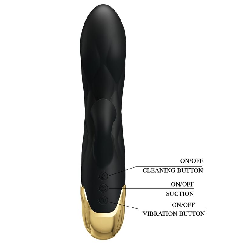 Pretty Love Black Rechargeable Gold Plated Luxury Vibrator
