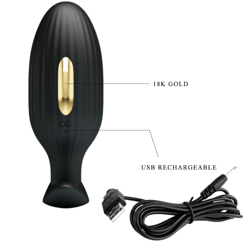 Pretty Love Jefferson App Controlled Anal Plug Black