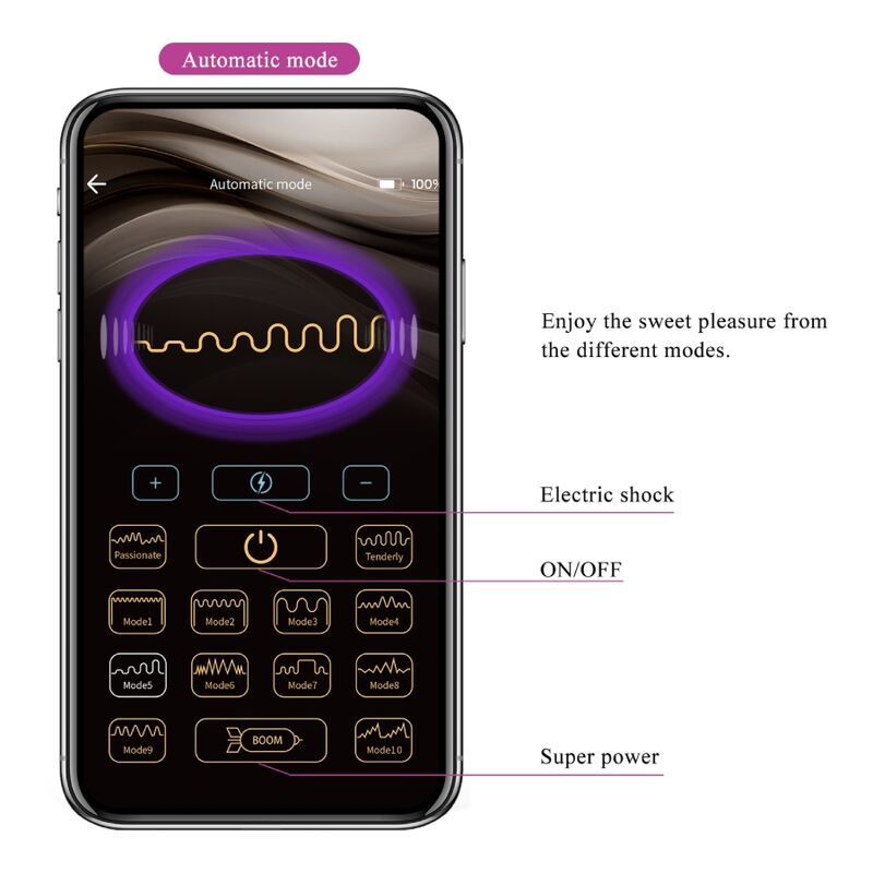 Pretty Love Jefferson App Controlled Anal Plug Black