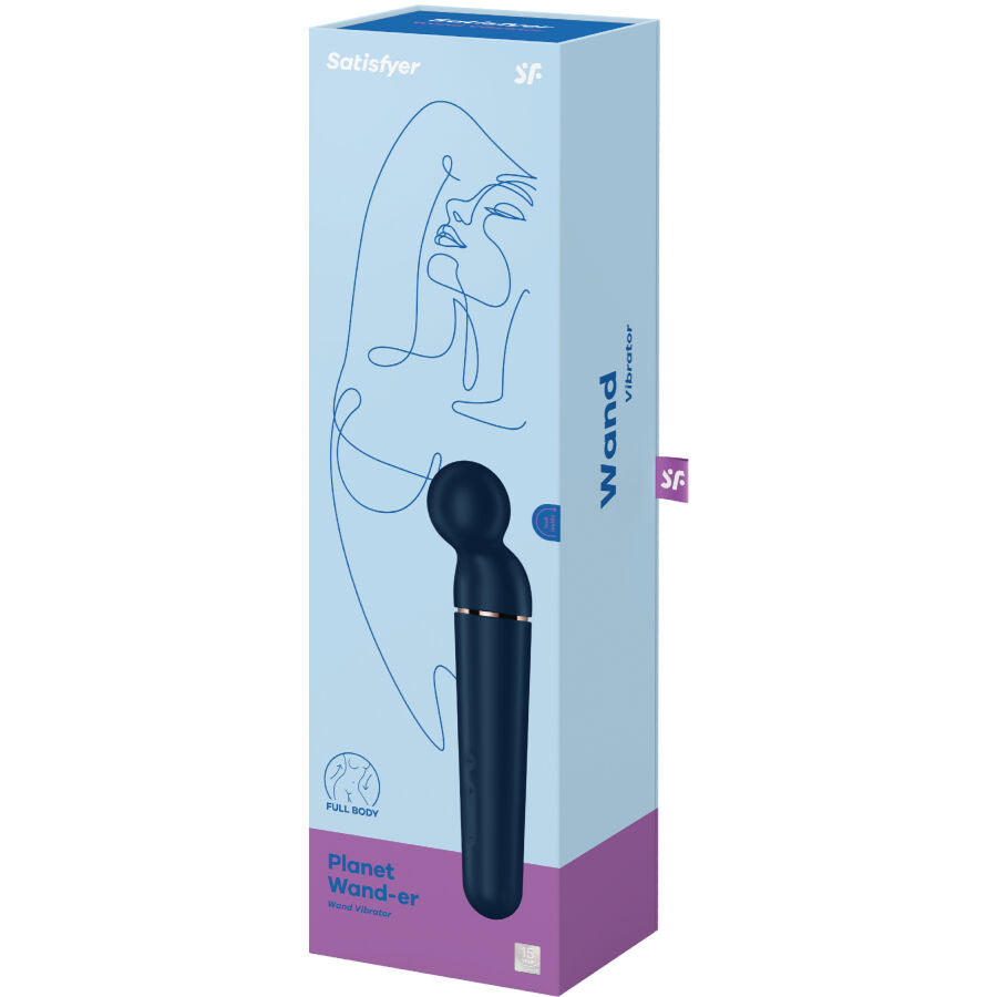 Satisfyer Planet Wand-er - Vibrador Masajeador Recargable 6 Modos Azul