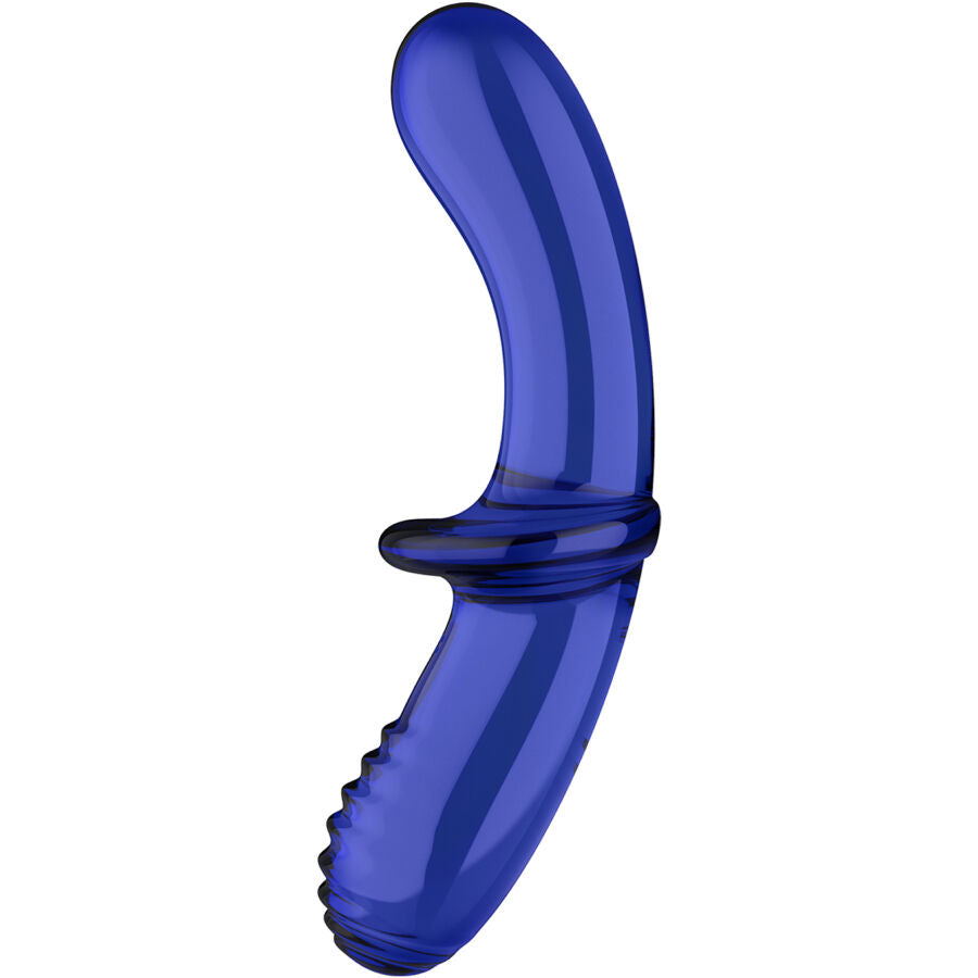 Satisfyer Double Crystal Dildo Blue - Juguete Íntimo de Cristal