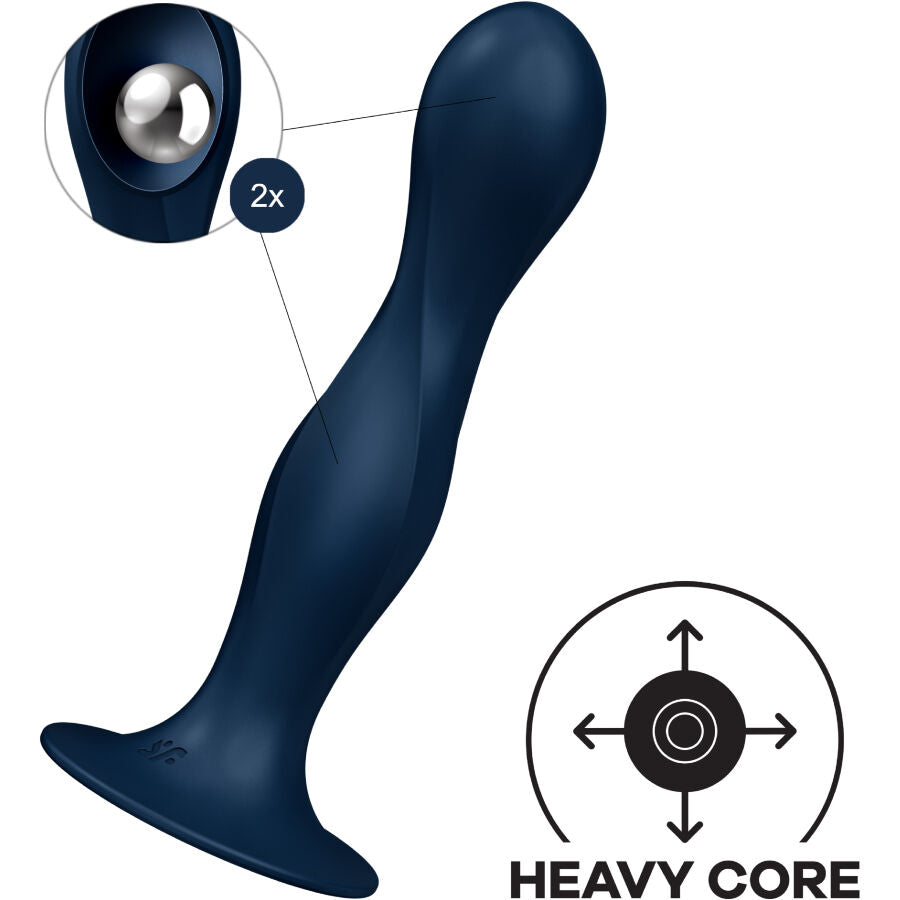 Satisfyer Double Ball-R Dildo de Silicona Azul