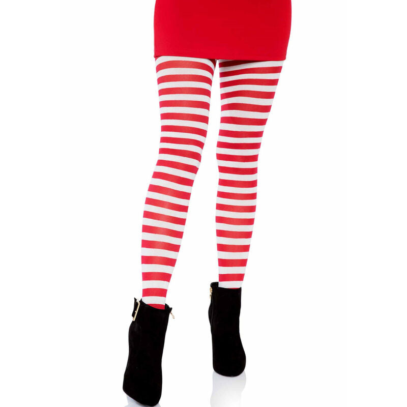 Medias Rayadas Blanco y Rojo Leg Avenue