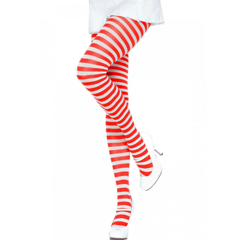 Medias Rayadas Blanco y Rojo Leg Avenue