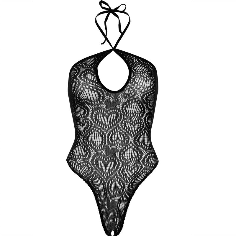 Leg Avenue Bodystocking Seamless Halter Neck Black - Talla Única