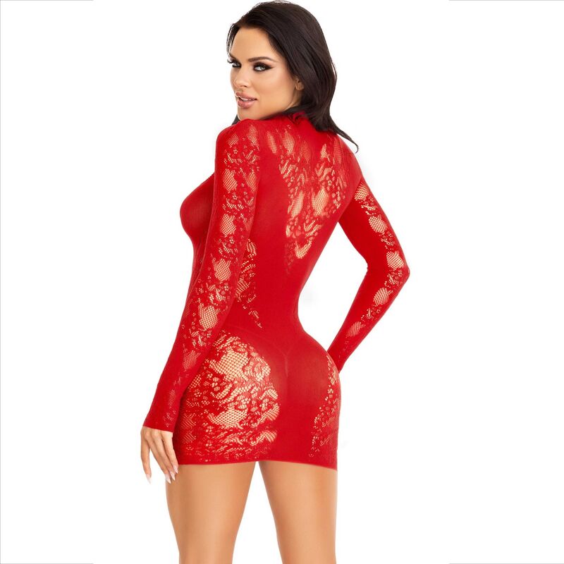 Leg Avenue Mini Dress Encaje Rojo - Conjunto Lencería 2 Piezas