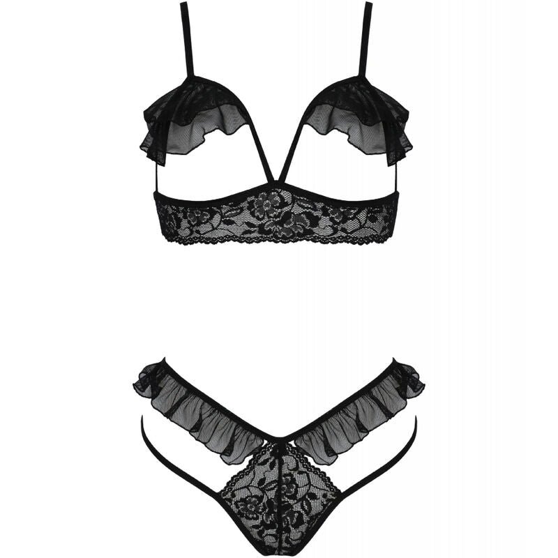 Passion Dolly Set Dos Piezas Negro S/M - Lencería Erótica