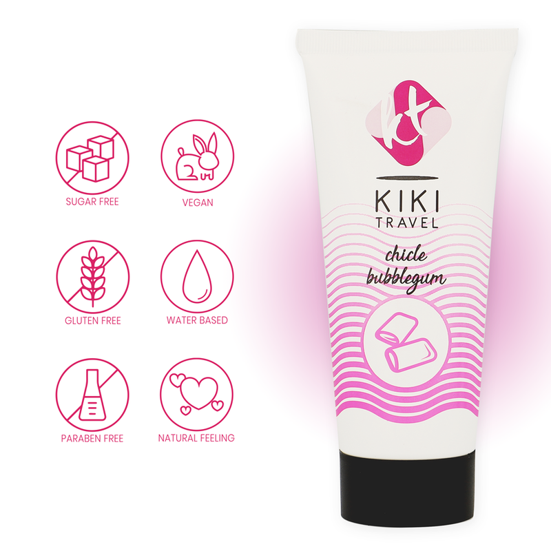 Kikí Travel Cuidado Y Estimulación - Lubricante Base Agua 50 ml Sabor Chicle