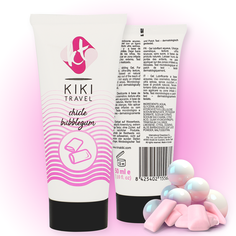 Kikí Travel Cuidado Y Estimulación - Lubricante Base Agua 50 ml Sabor Chicle