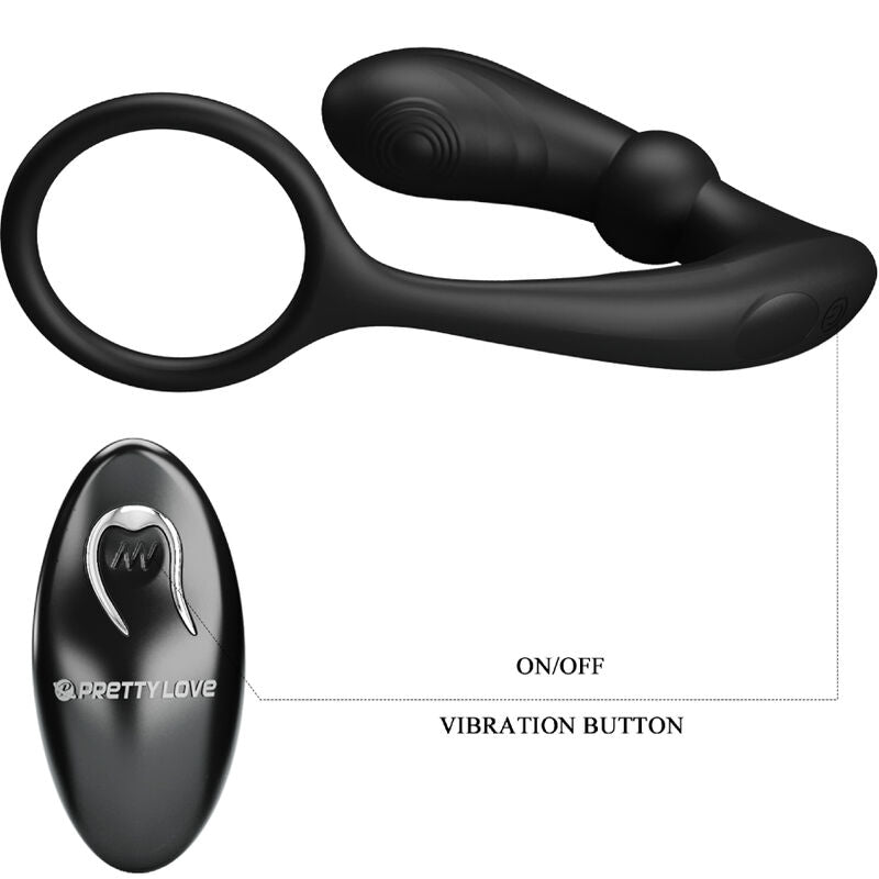 Pretty Love Warren Black Anal Ring & Vibrator