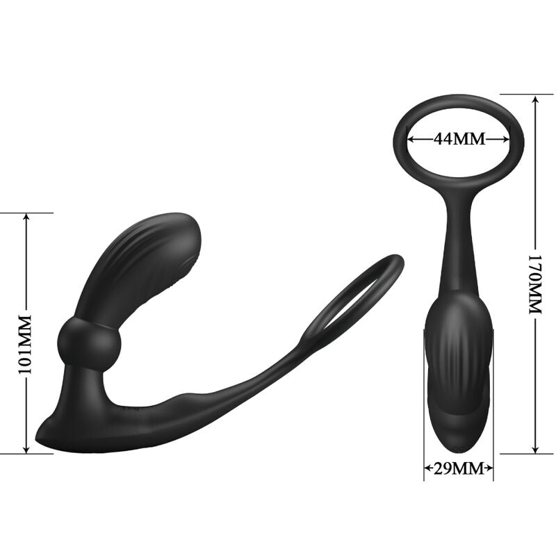 Pretty Love Warren Black Anal Ring & Vibrator